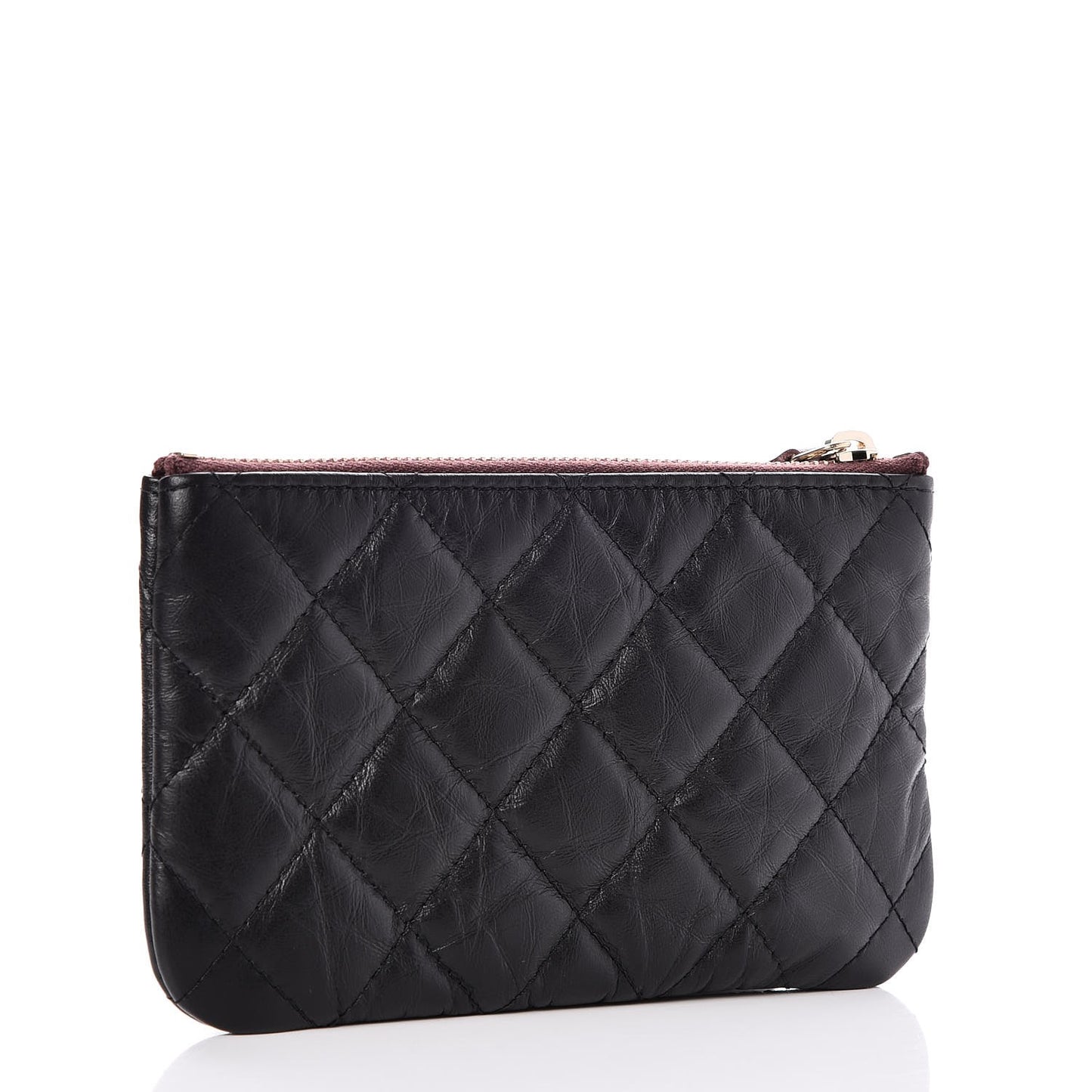Aged Calfskin Quilted Small Reissue Cosmetic Case Black