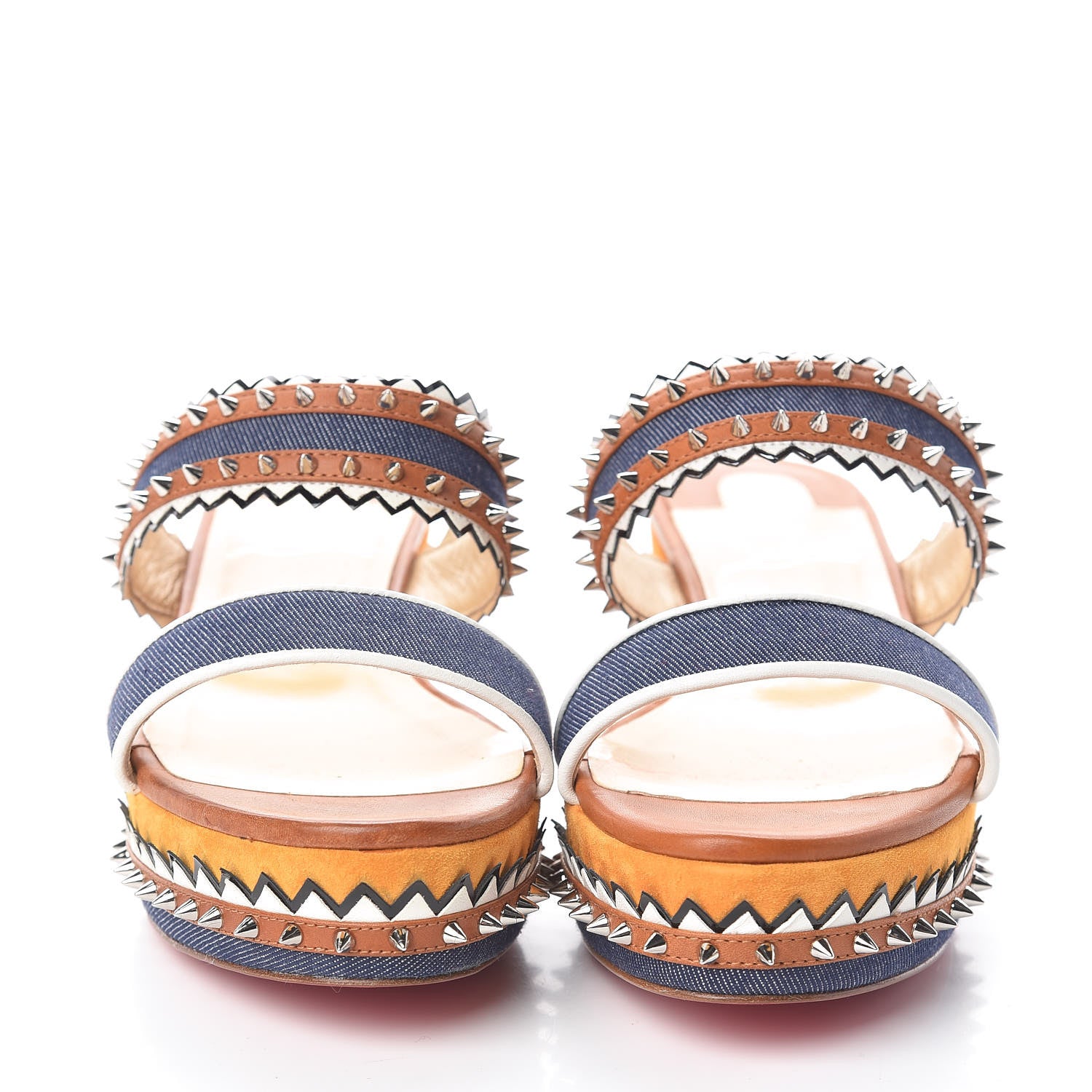 Christian Louboutin Denim Calfskin Nappa Montezuplage 60 Platform Slide Sandals 37 Multicolor 2 of 8