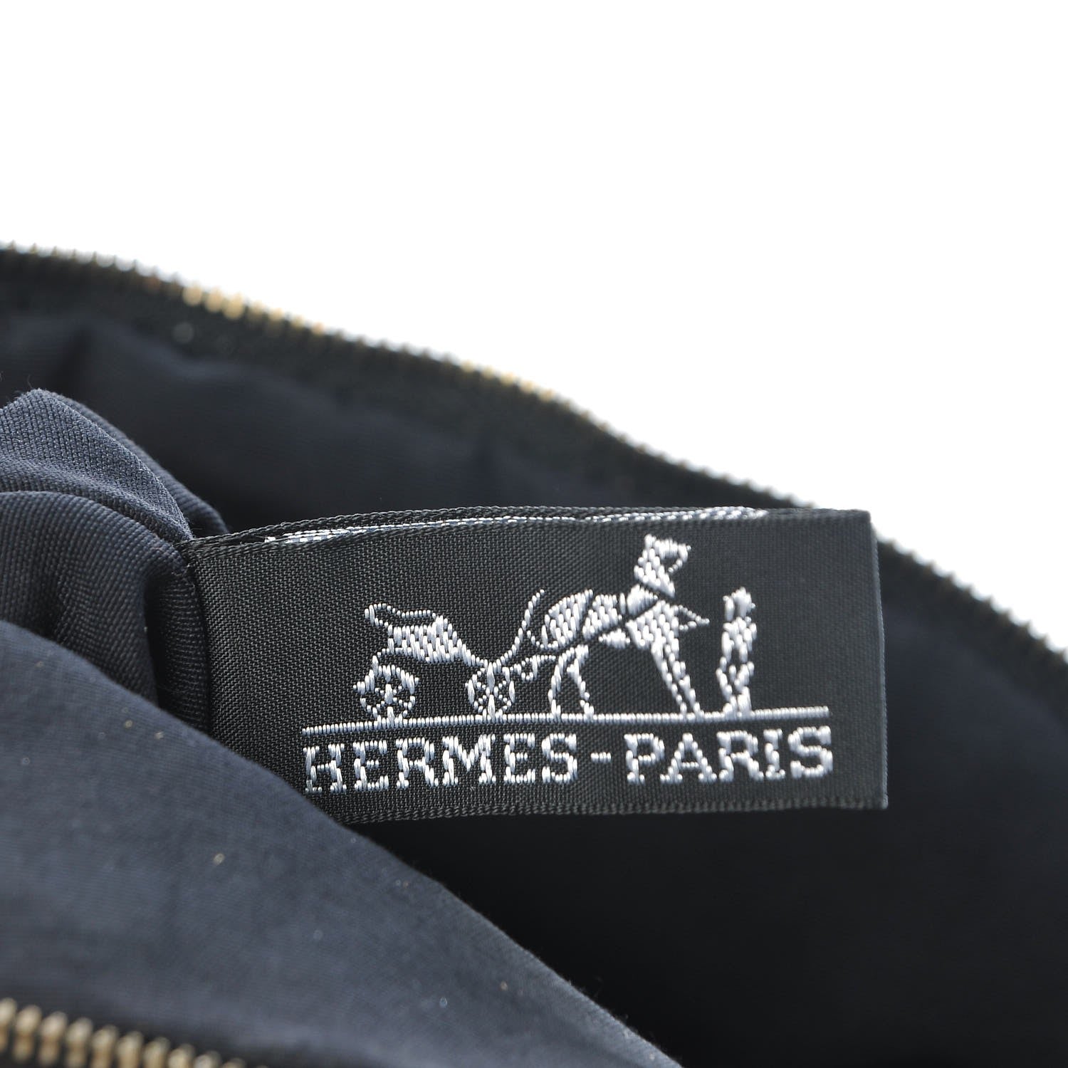 Hermes Cotton Canvas Bolide Travel Cosmetic Pouch Black 6 of 8