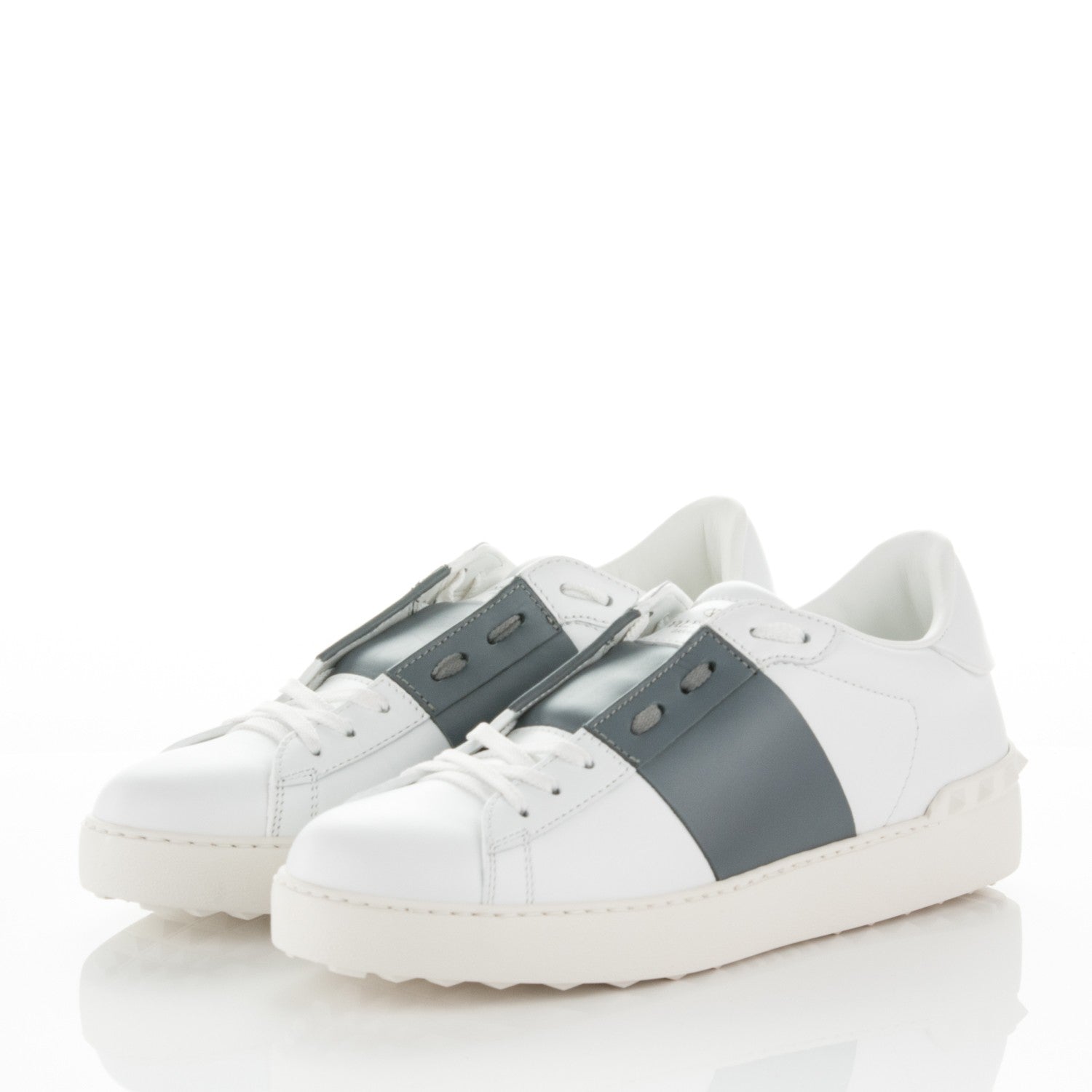 Valentino Garavani Calfskin Womens Rockstud Open Sneakers 40 White Light Stone 3 of 7