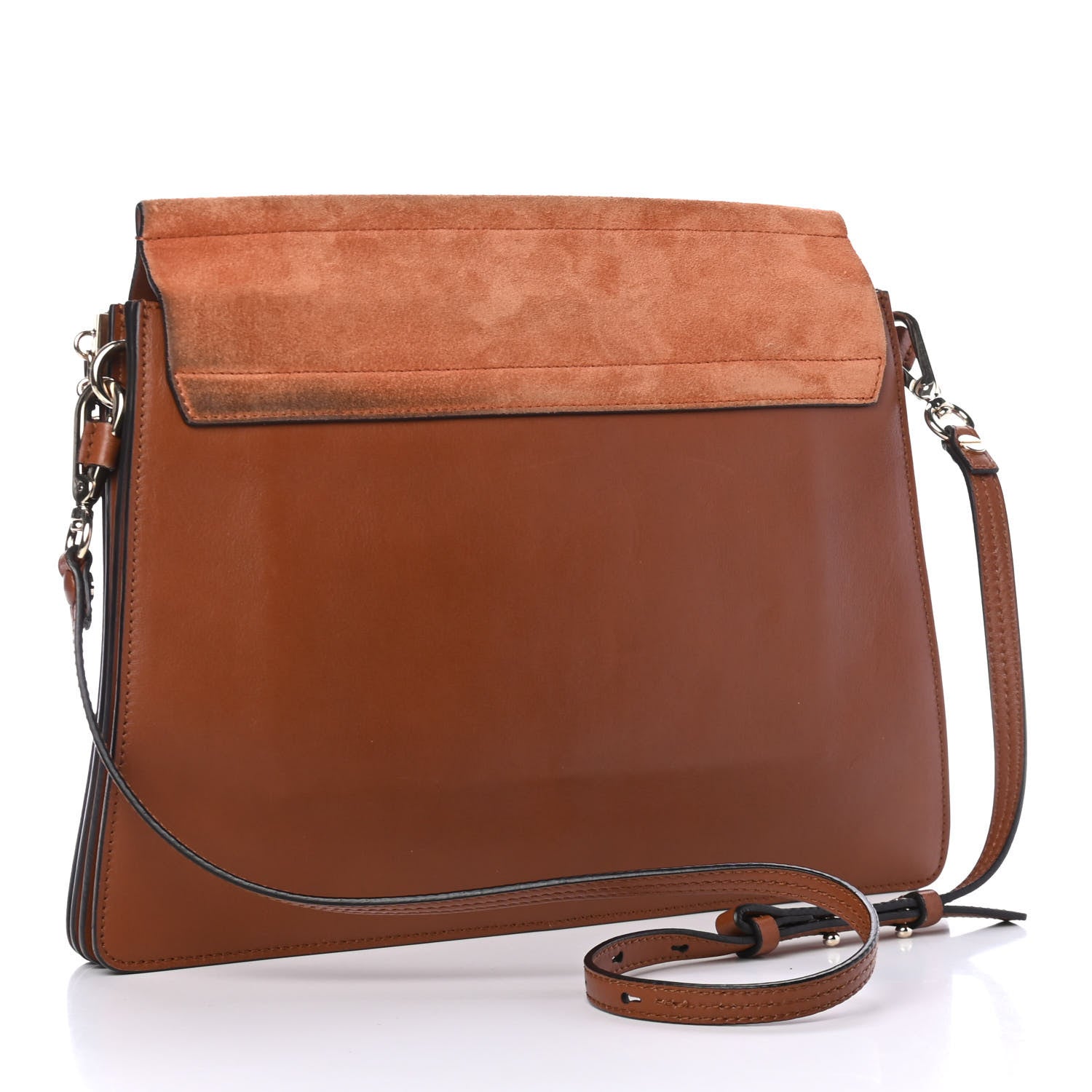 Chloe Suede Calfskin Medium Faye Shoulder Bag Tobacco 2 of 5