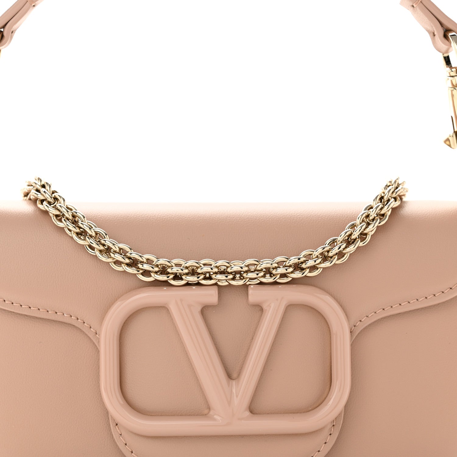 Valentino Garavani Calfskin Enamel Vlogo Small Loco Shoulder Bag Rose Cannelle 7 of 10