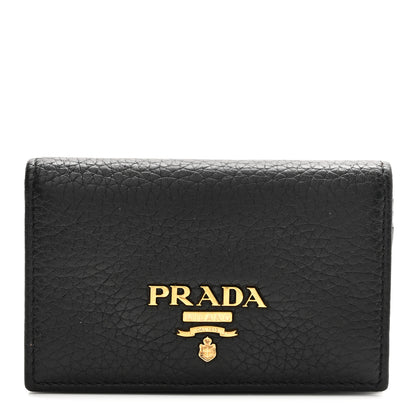 Prada Vitello Grain Move Card Holder Black 7 of 7