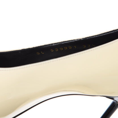 Saint Laurent Patent Calfskin Teddy High Vamp 105 Pumps 37.5 White 7 of 10