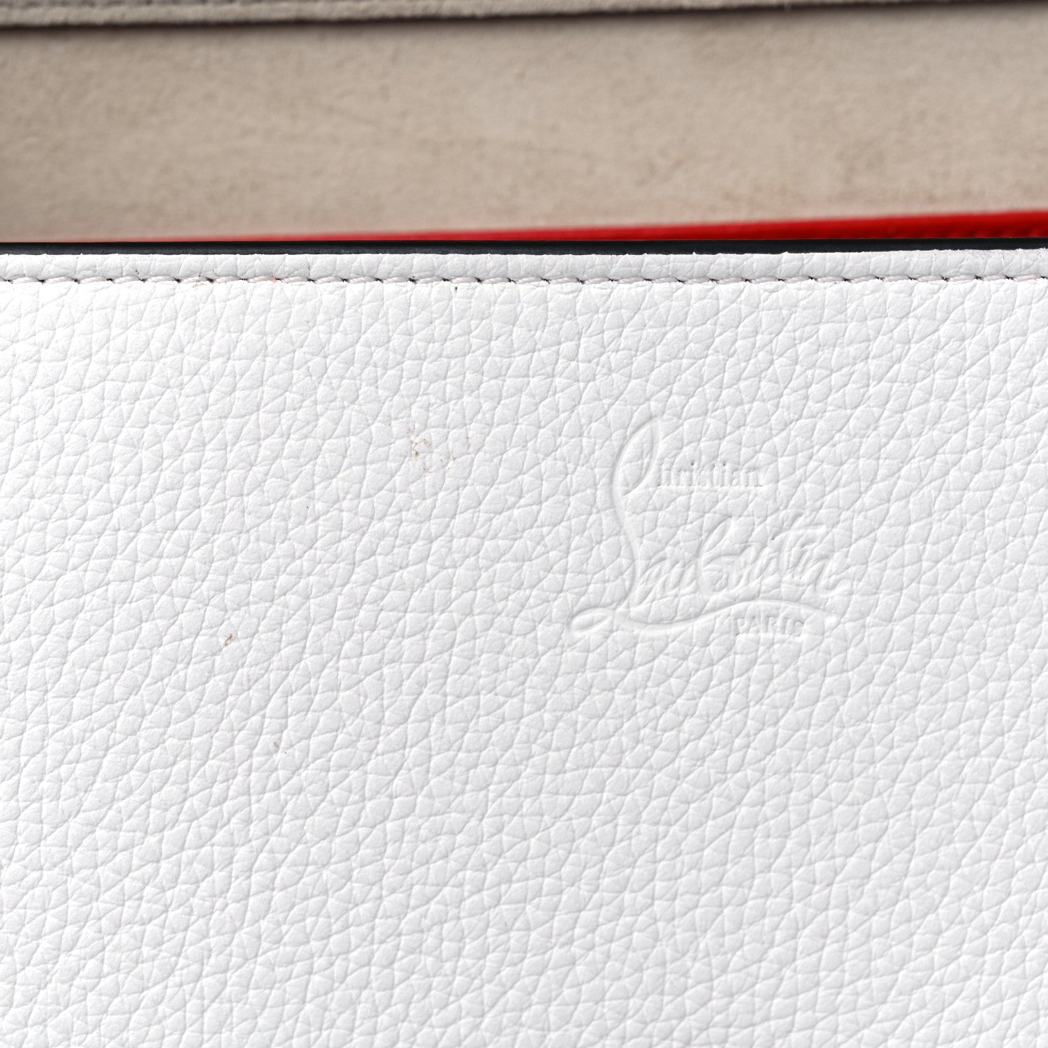 Christian Louboutin Grained Calfskin Spikes Loubinthesky Paloma Wallet On Chain White 11 of 11