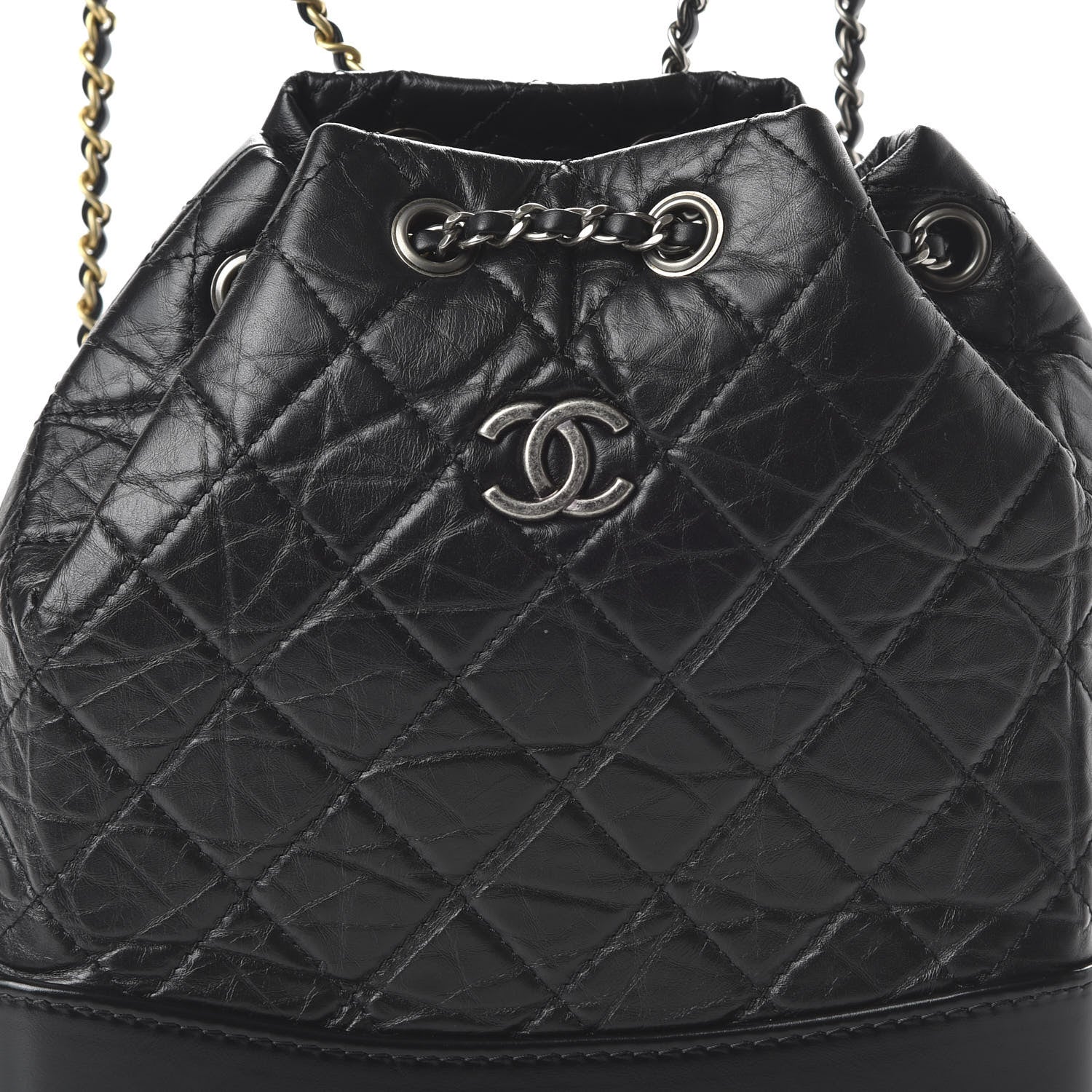 Chanel Aged Calfskin Quilted Small Gabrielle Backpack Black 9 of 11