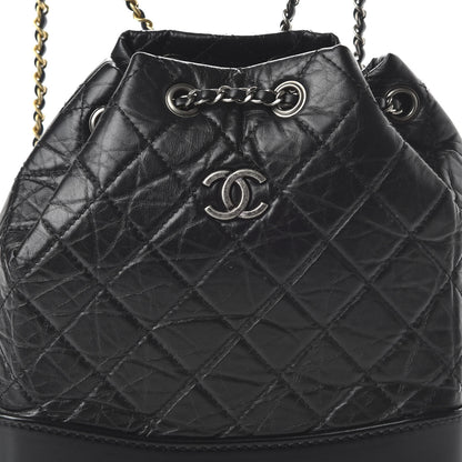 Chanel Aged Calfskin Quilted Small Gabrielle Backpack Black 9 of 11