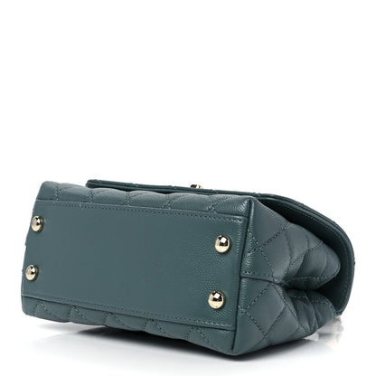 Chanel Caviar Quilted Extra Mini Coco Handle Flap Green 10 of 13