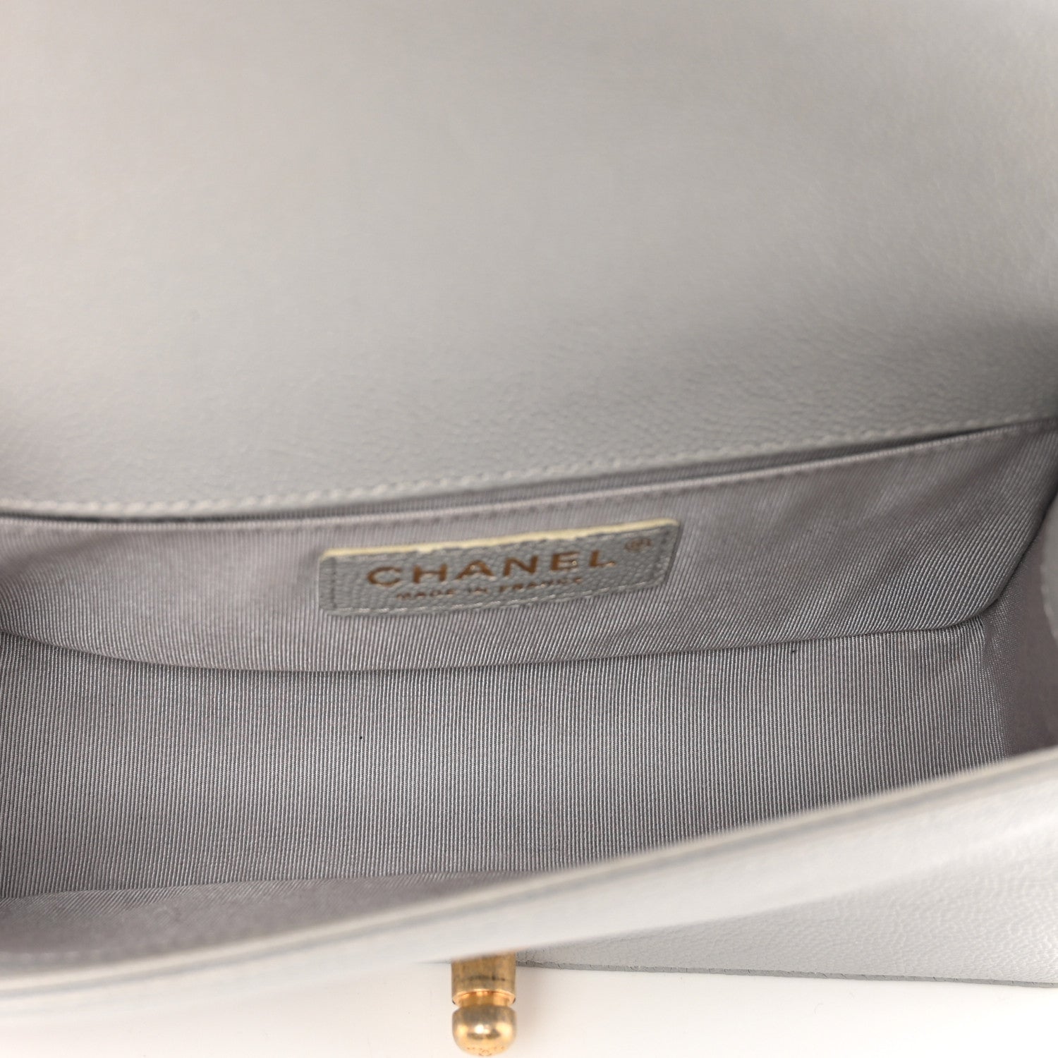 Chanel Caviar Quilted Small Boy Flap Light Grey 6 of 10