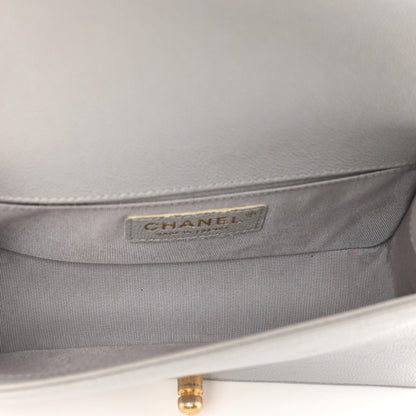 Chanel Caviar Quilted Small Boy Flap Light Grey 6 of 10
