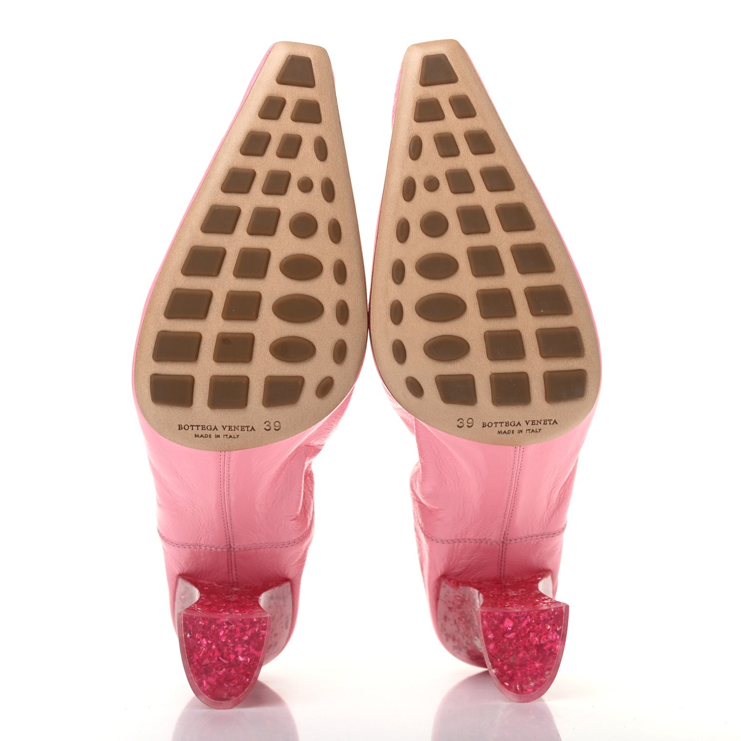 Crushed Nappa Glitter Plexiglass Almond Pumps 39 Blossom