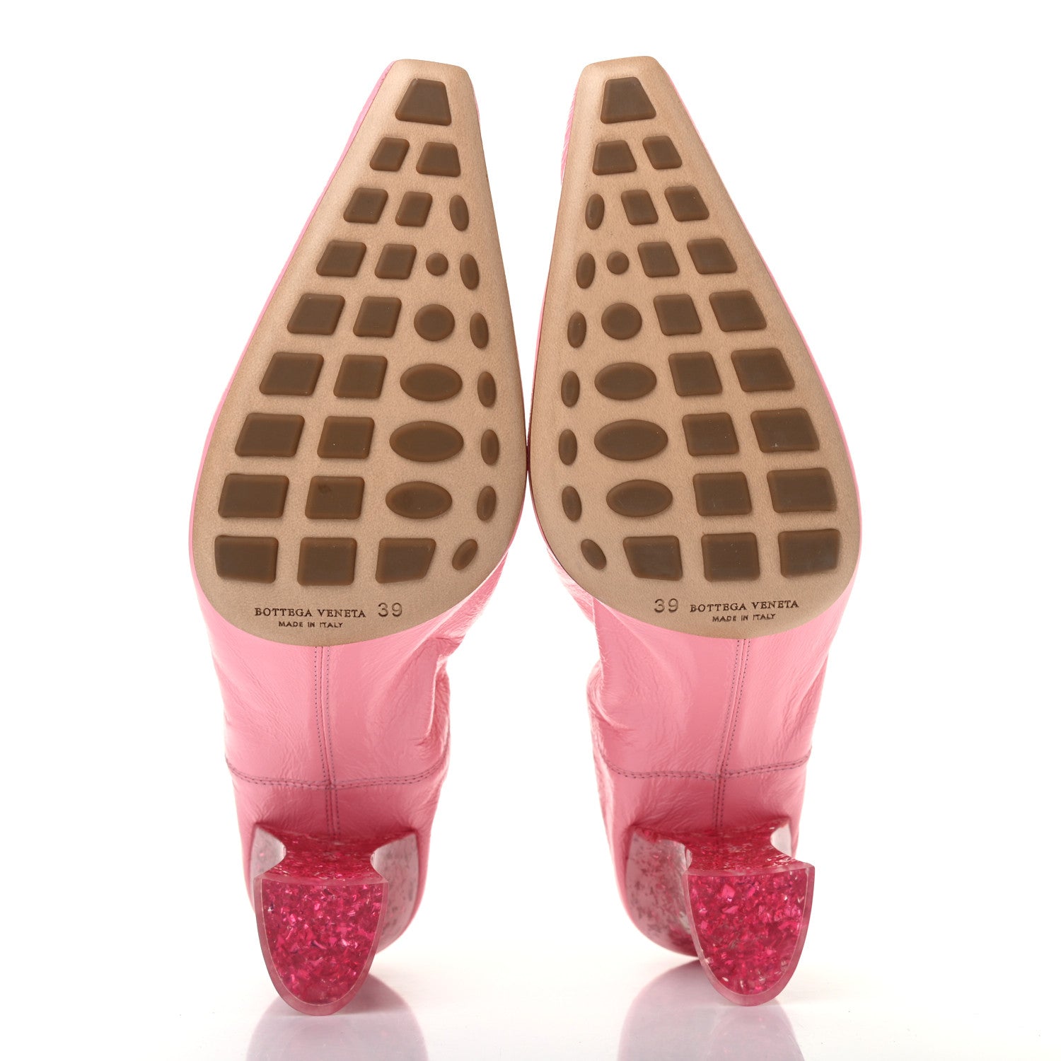Bottega Veneta Crushed Nappa Glitter Plexiglass Almond Pumps 39 Blossom 8 of 14