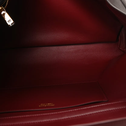 Salvatore Ferragamo Calfskin Large Hug Soft Bicolor Shoulder Bag Oxblood 7 of 10