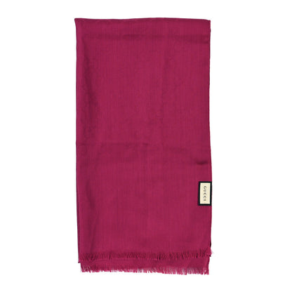 Gucci Wool Silk GG Monogram GGNat Scarf Fuchsia 2 of 3