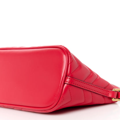Gucci Calfskin Matelasse Chevron GG Marmont Sling Shoulder Bag Rosso 10 of 10