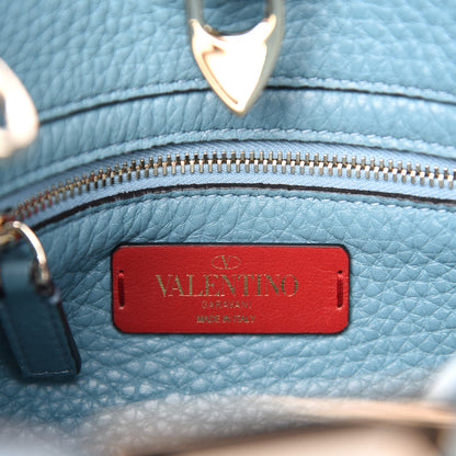 Valentino Garavani Pebbled Calfskin Mini Rockstud Flip-Lock Messenger Bag Atlantique 8 of 9