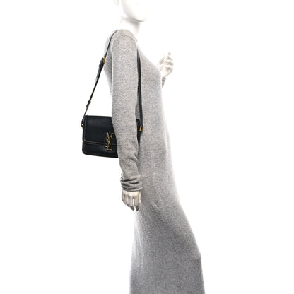 Saint Laurent Box Calfskin Monogram Medium Solferino Satchel Black 2 of 11