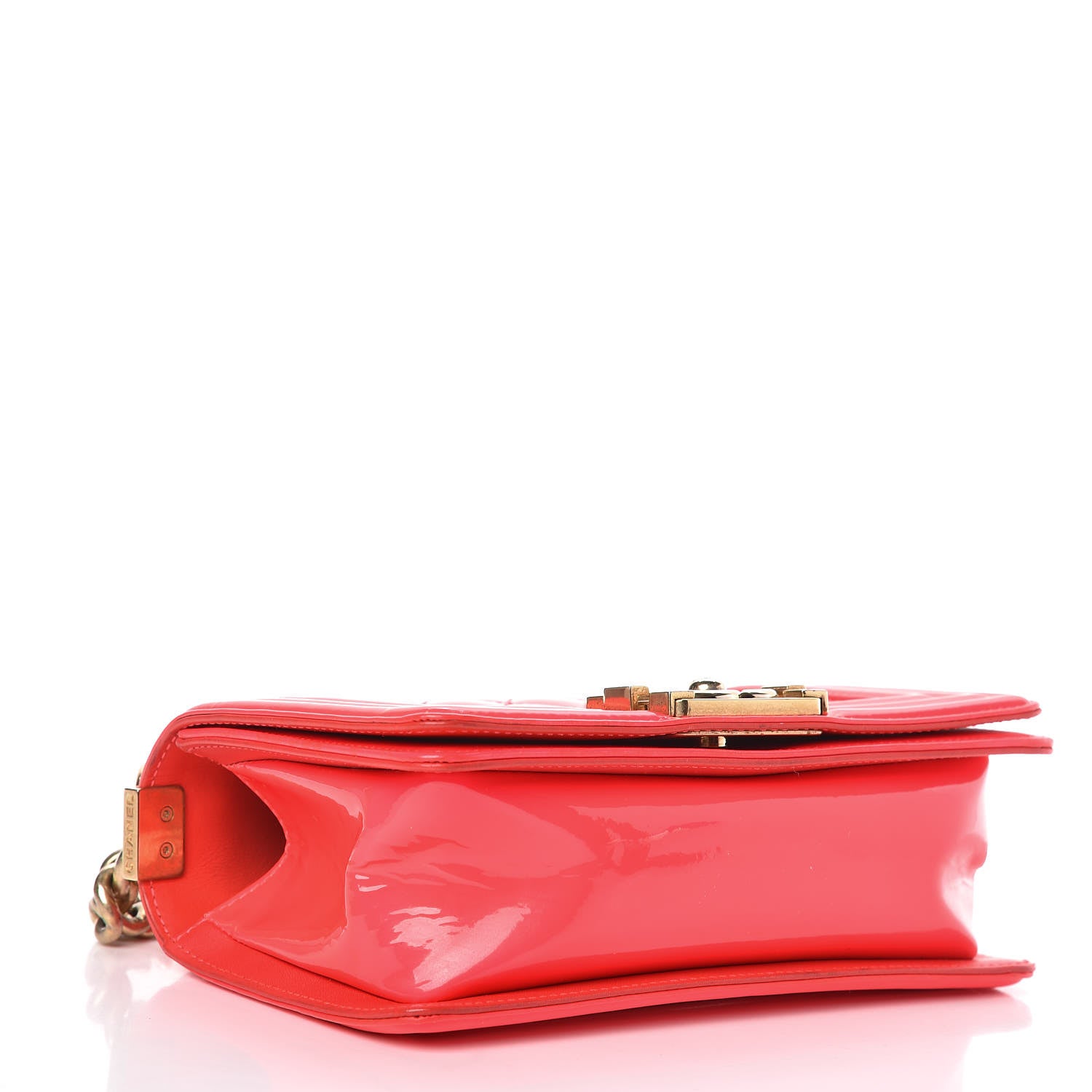 Chanel Patent Calfskin Quilted Small Boy Flap Pink 4 of 13