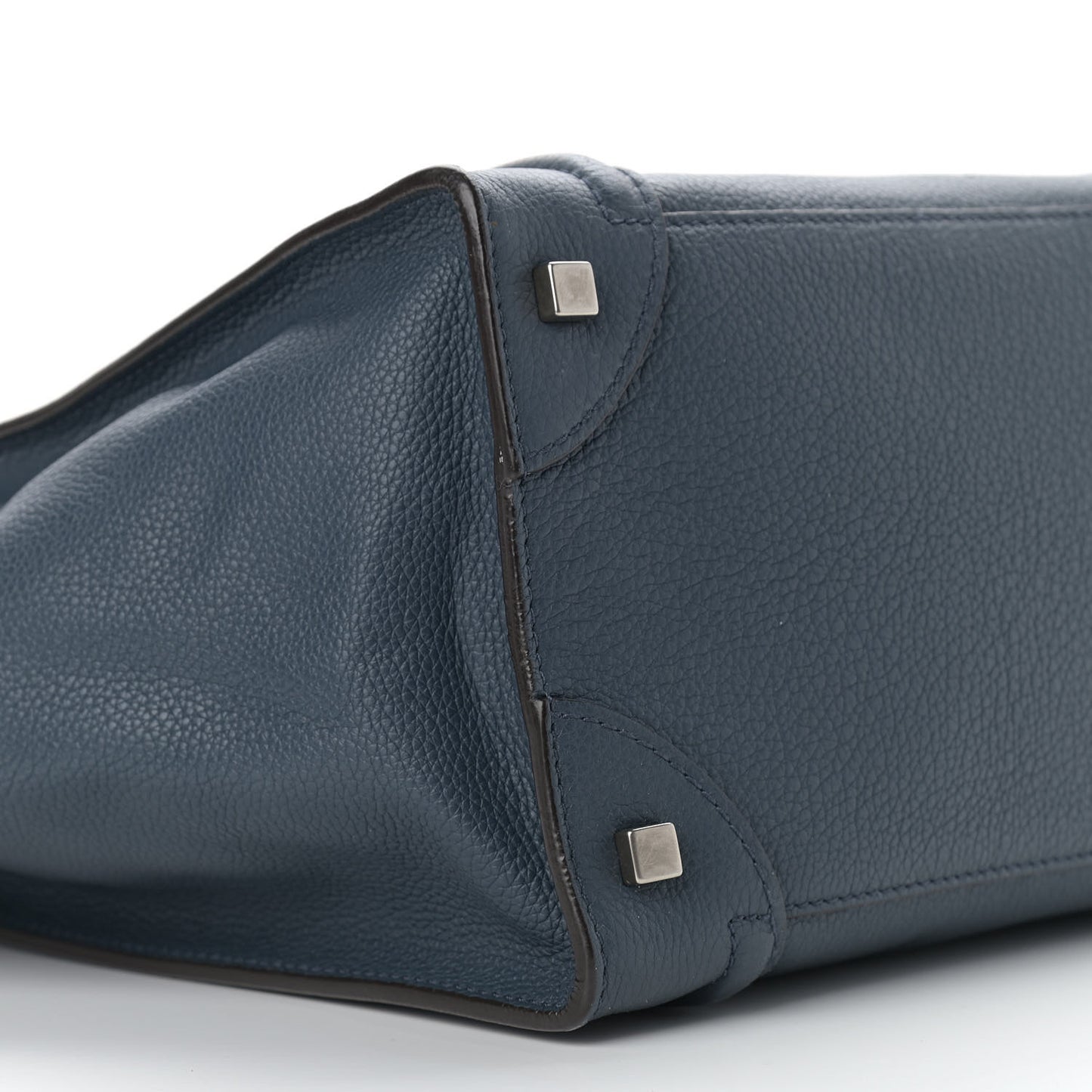 Drummed Calfskin Mini Luggage Blue