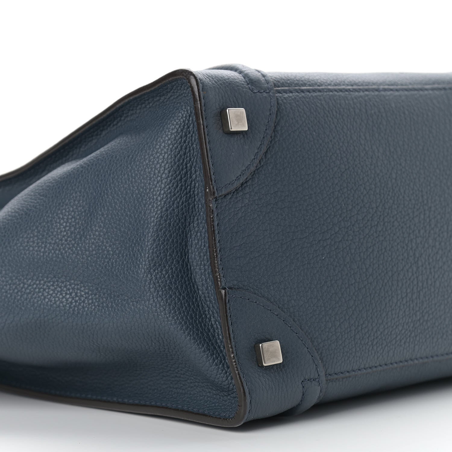 Celine Drummed Calfskin Mini Luggage Blue 8 of 13