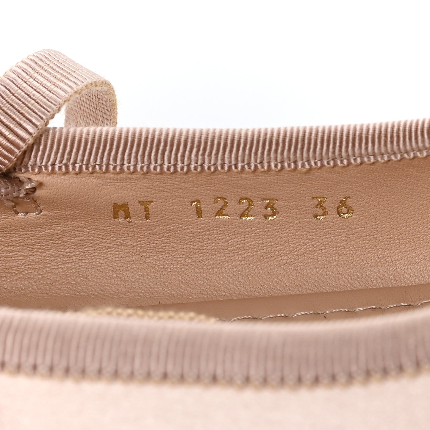 Satin Grosgrain D-Joy Ballet Flats 36 Beige Rose