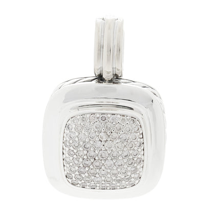 David Yurman DAVID YURMAN Sterling Silver 18K White Gold Diamond 14mm Albion Pendant 1 of 3