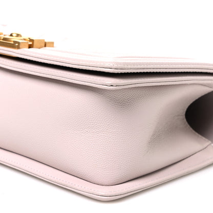 Chanel Caviar Chevron Quilted Medium Boy Flap Light Pink 10 of 10