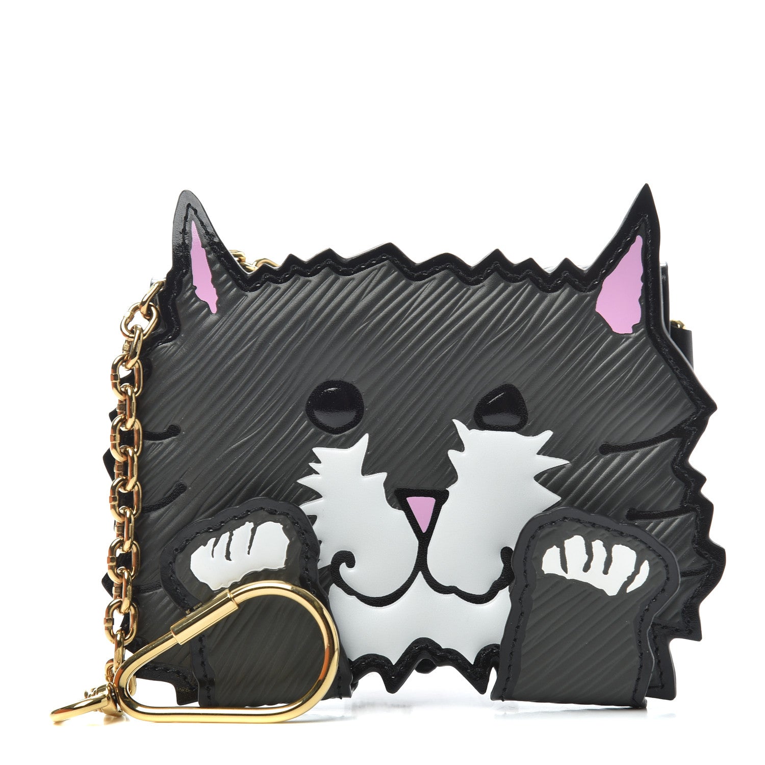 Louis Vuitton Epi Catogram Calfskin Cat Card Holder Black 1 of 6