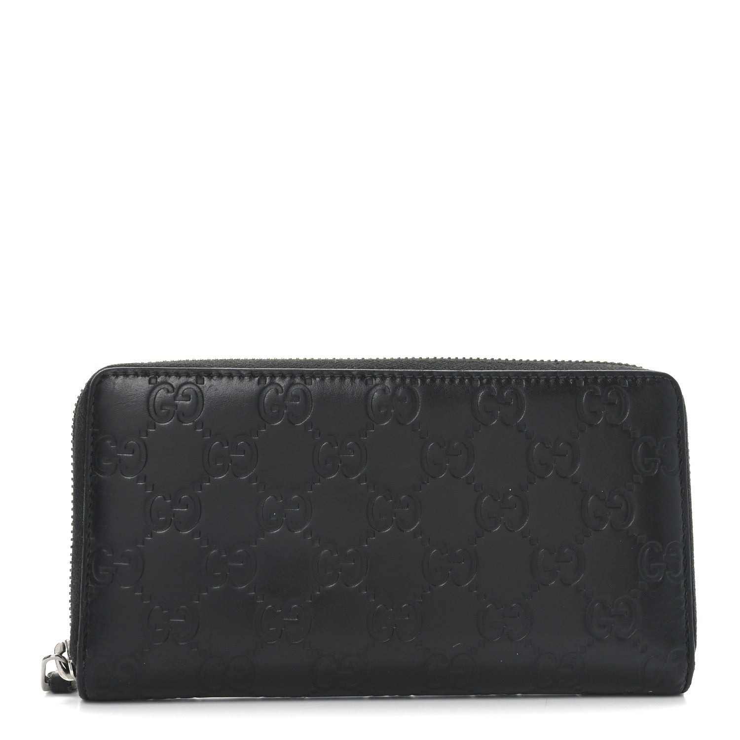 Gucci Guccissima Signature Zip Around Organizer Wallet Black 1 of 8