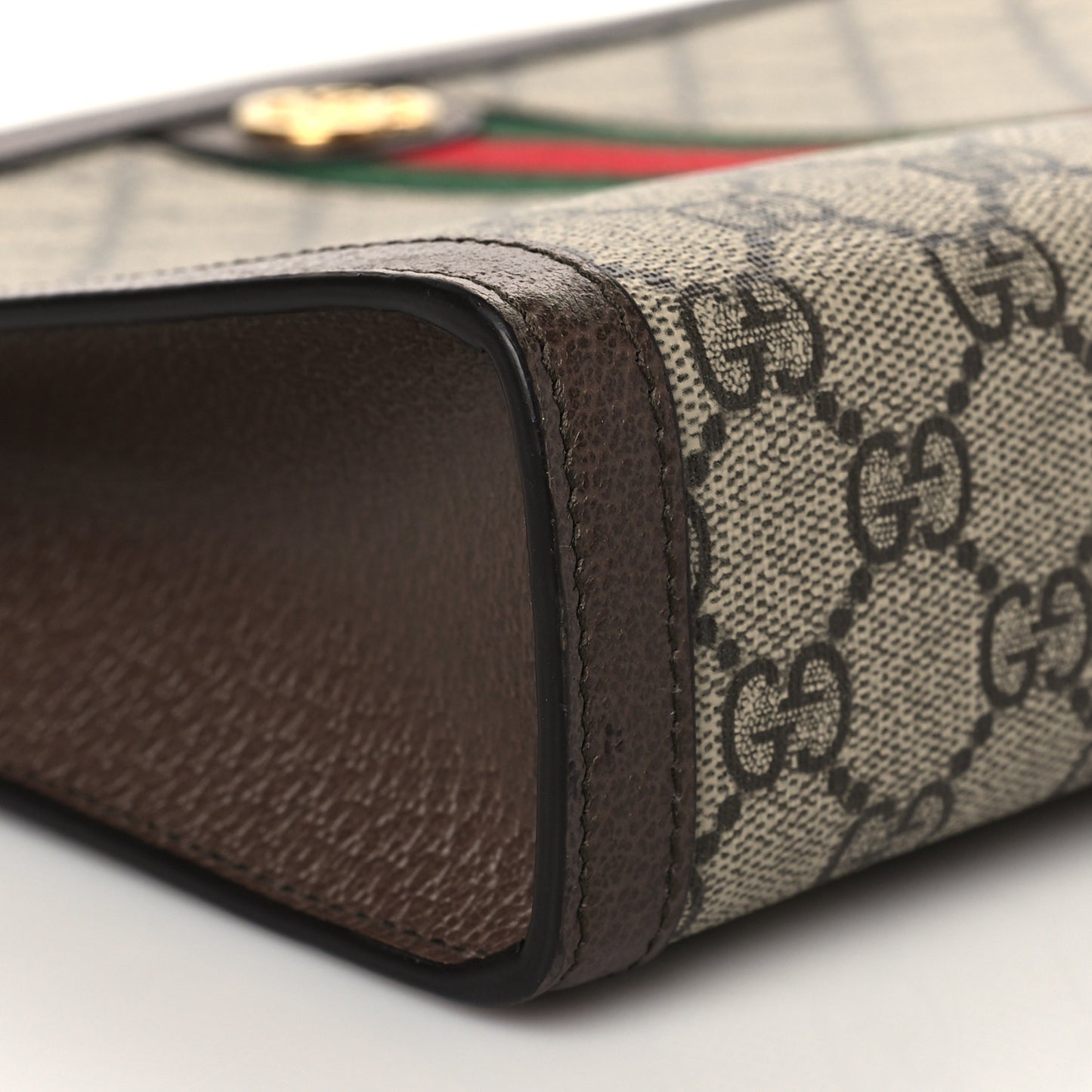 GG Supreme Monogram Web Ophidia Pouch Brown