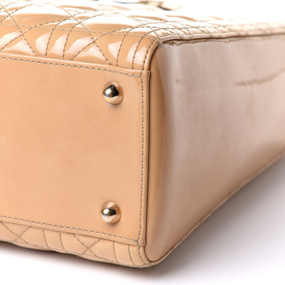 Christian Dior Patent Cannage Large Lady Dior Dark Beige 6 of 15