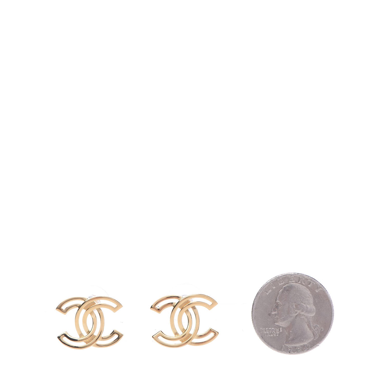 Metal Obazine CC Earrings Gold