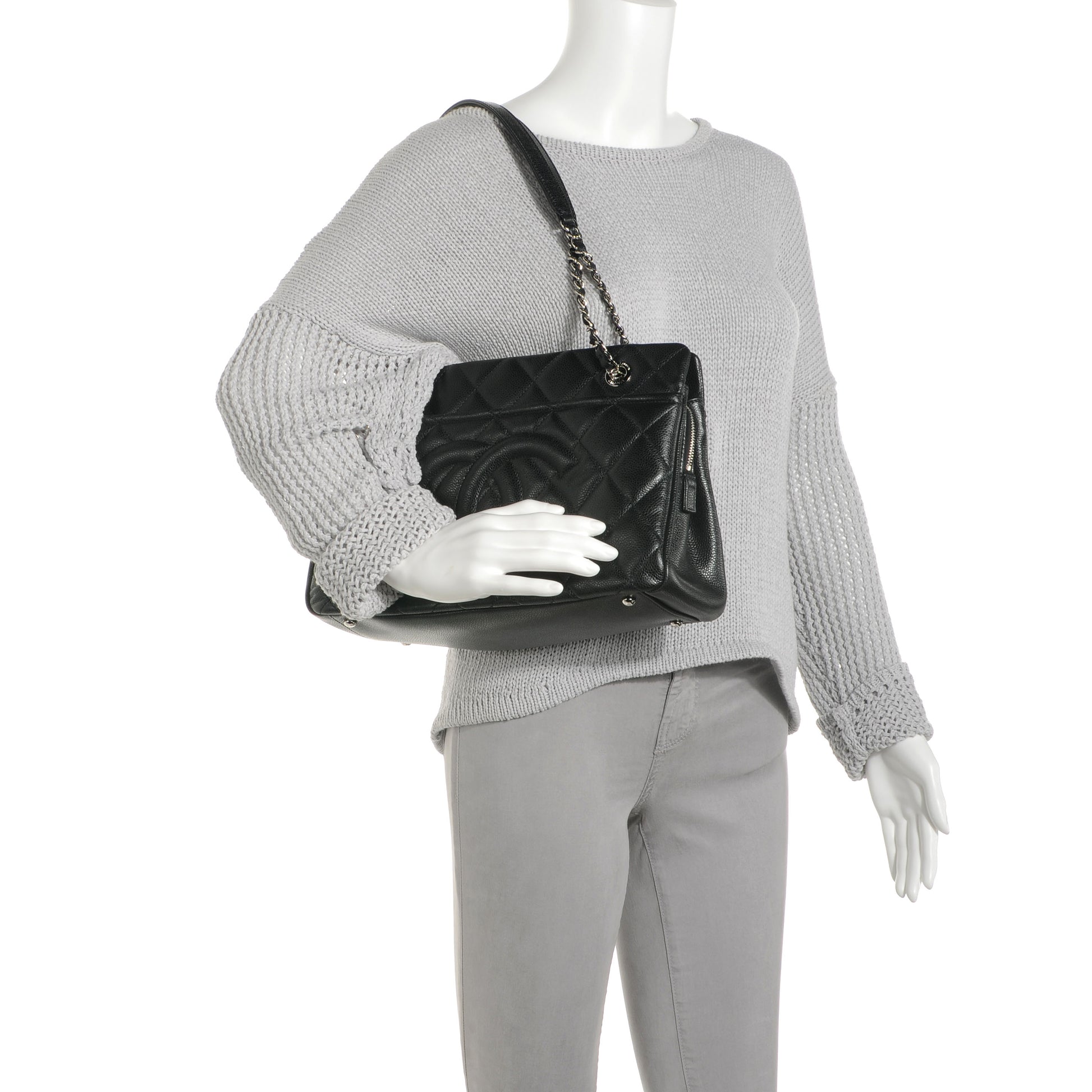 Chanel Caviar CC Timeless Tote Black 2 of 8
