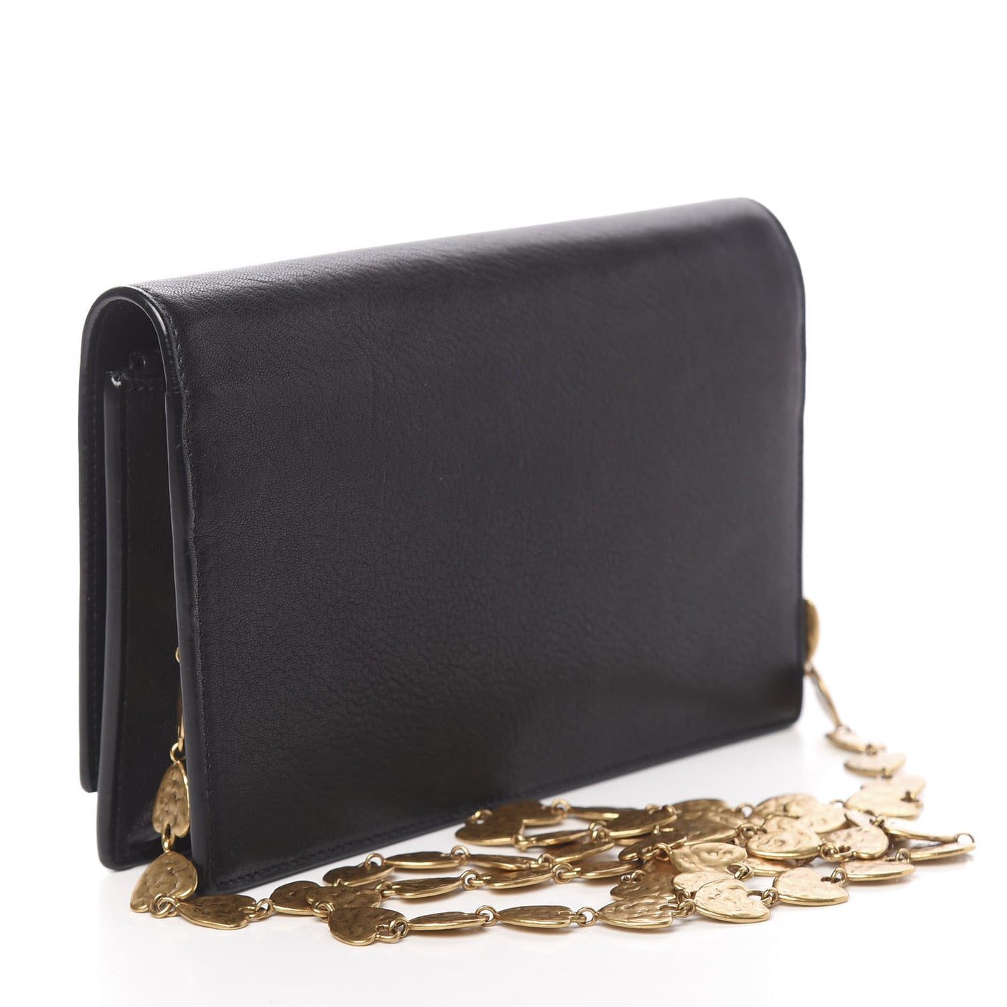 Smooth Calfskin Classic Monogram Kate Heart Tassel Heart Chain Wallet Black