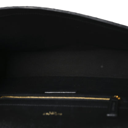 Saint Laurent Grain De Poudre Textured Mixed Matelasse Large Triquilt Monogram Satchel Black 5 of 10