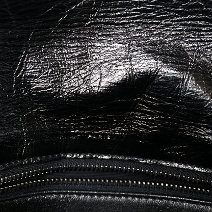 Saint Laurent Crinkled Calfskin Shearling Monogram Medium Niki Chain Satchel Black 7 of 11