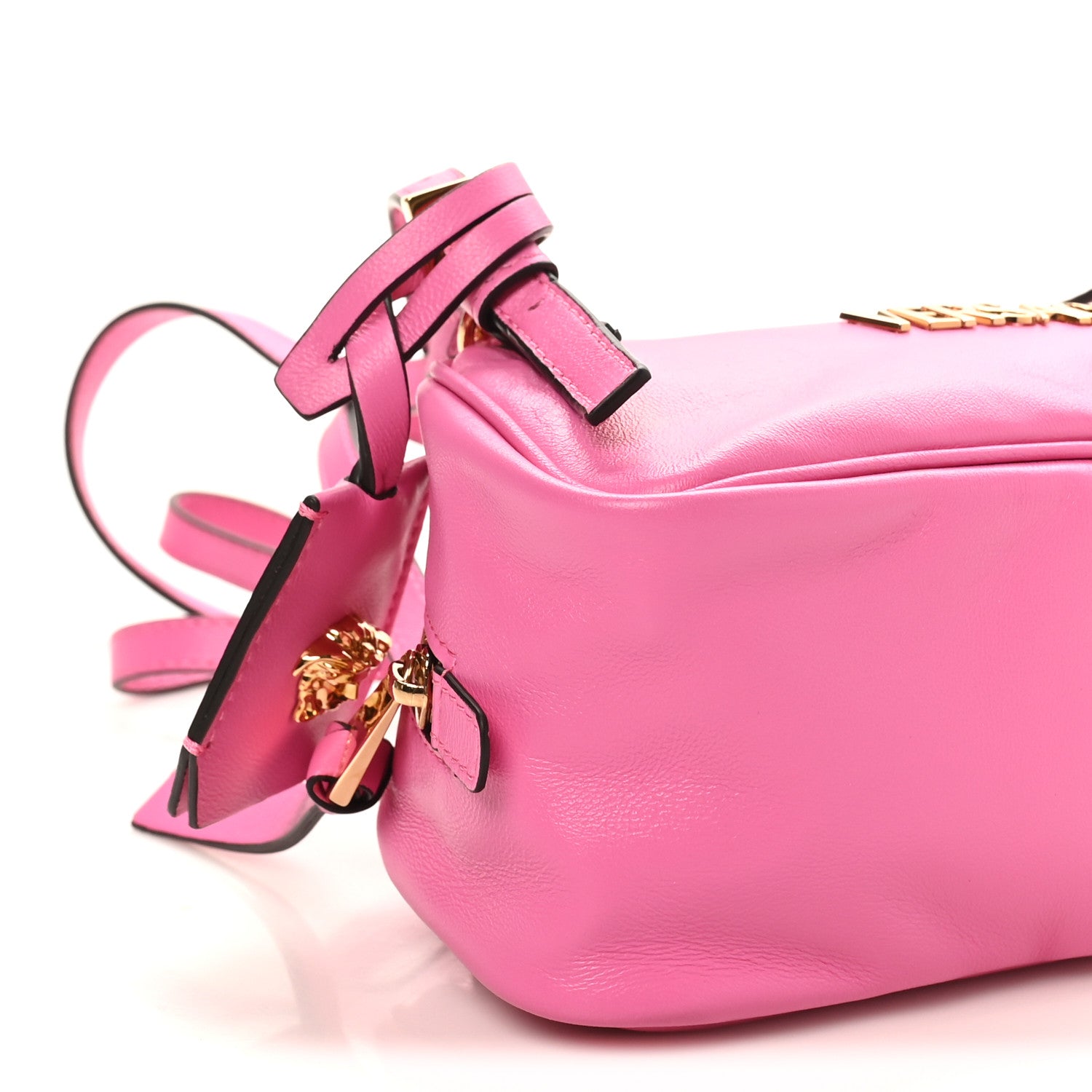 Versace Lambskin Tag Bowling Bag Pink 8 of 9