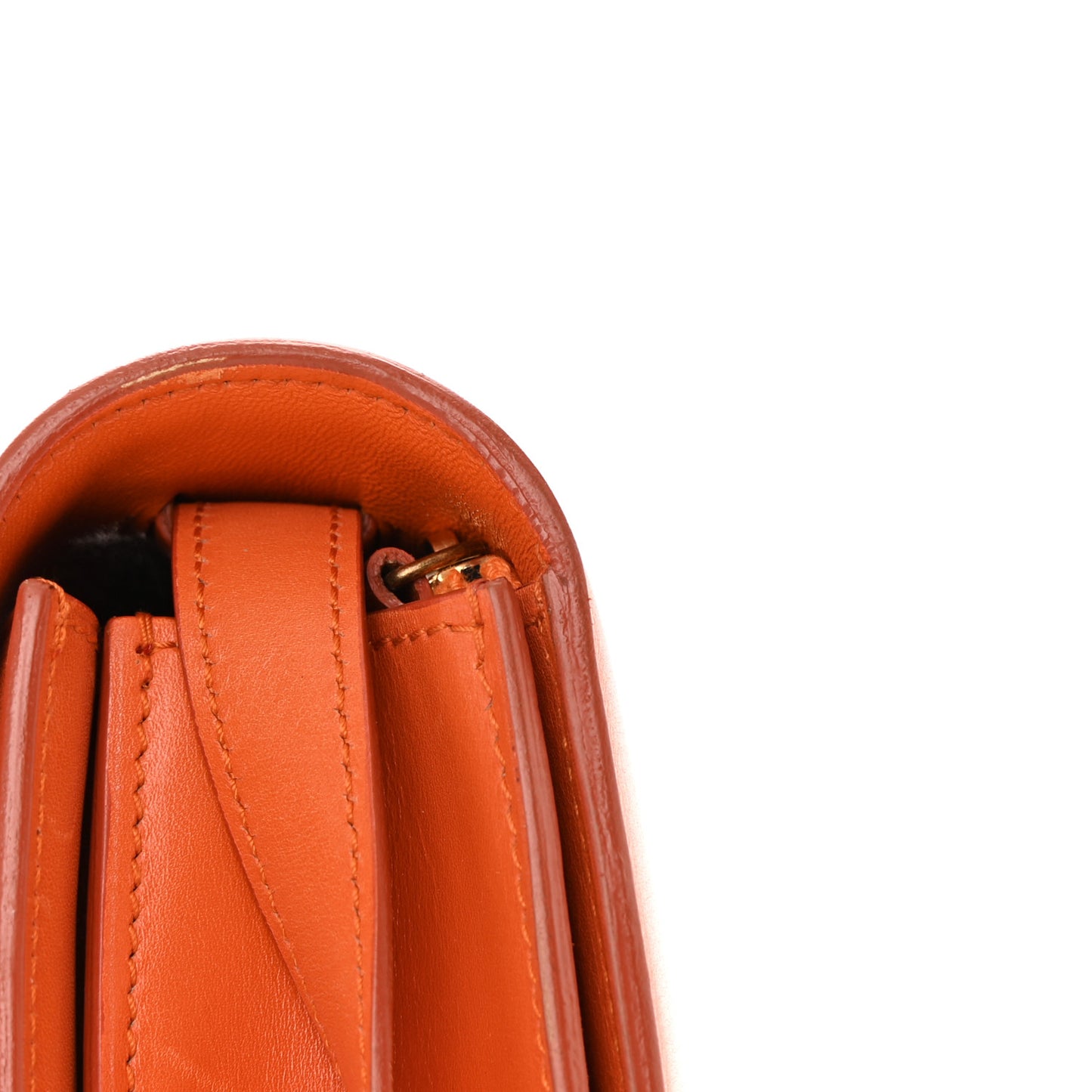 Box Calfskin Medium Classic Box Flap Bag Orange