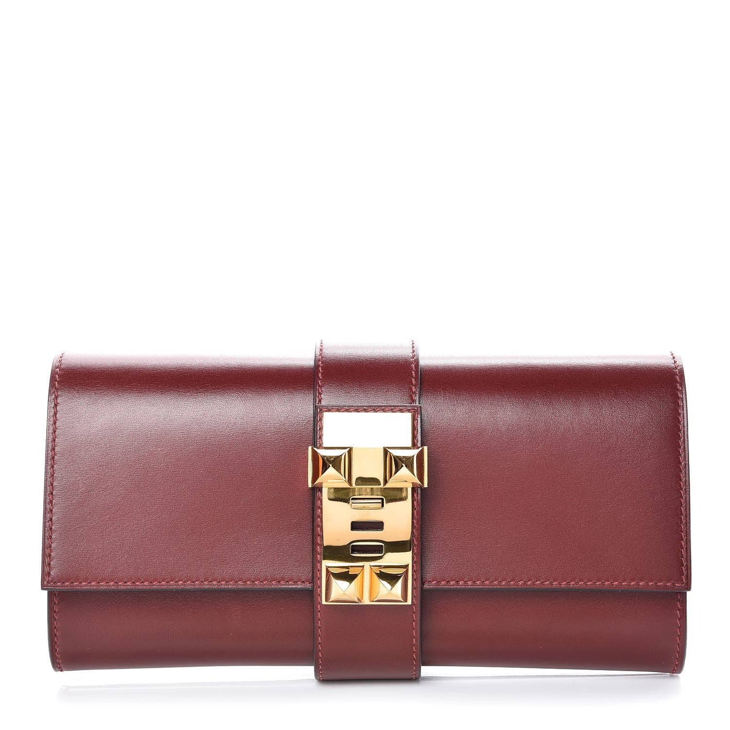 Hermes Tadelakt Medor 23 Clutch Rouge H 1 of 10