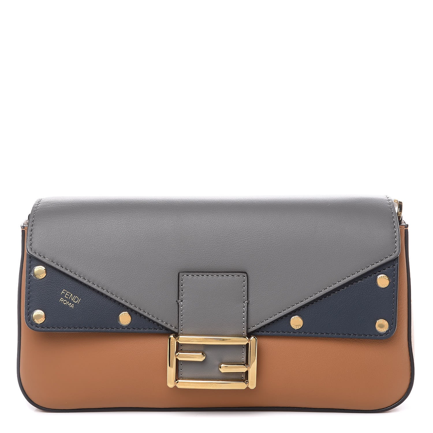 Fendi Vitello Grace FF 1974 Baguette Nocciolo Argilla Notte 1 of 10