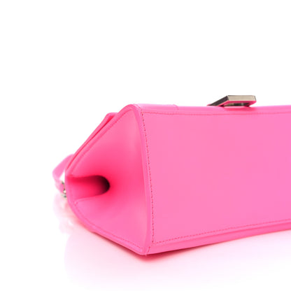 Balenciaga Shiny Box Calfskin Small Hourglass Top Handle Bag Acid Fuchsia 8 of 13