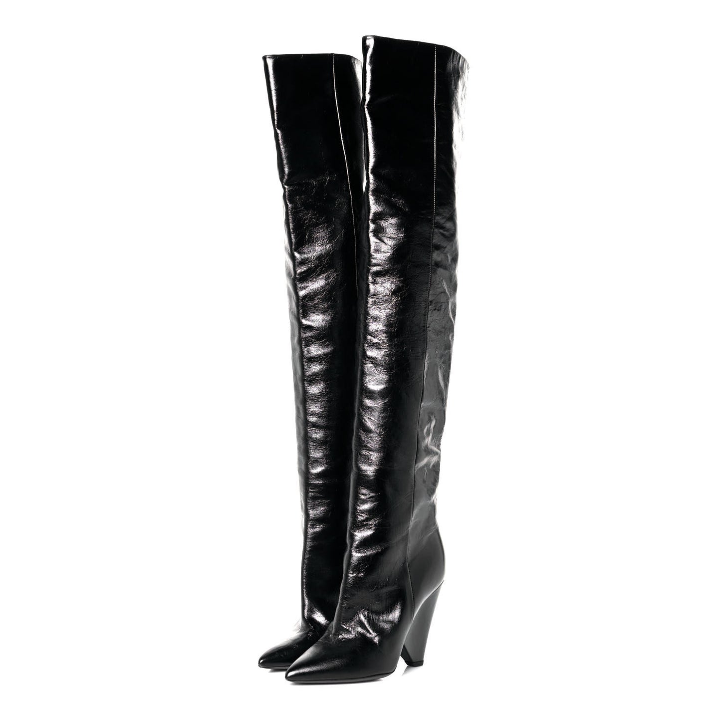 Calfskin Niki 105 Thigh High Boots 35 Black
