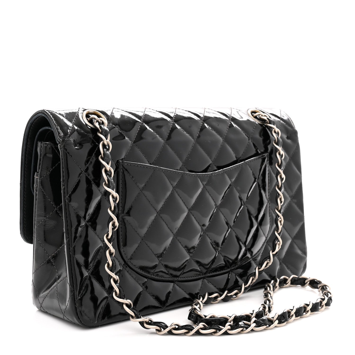 Chanel Patent Quilted Medium Double Flap Black 1883566 – FASHIONPHILE