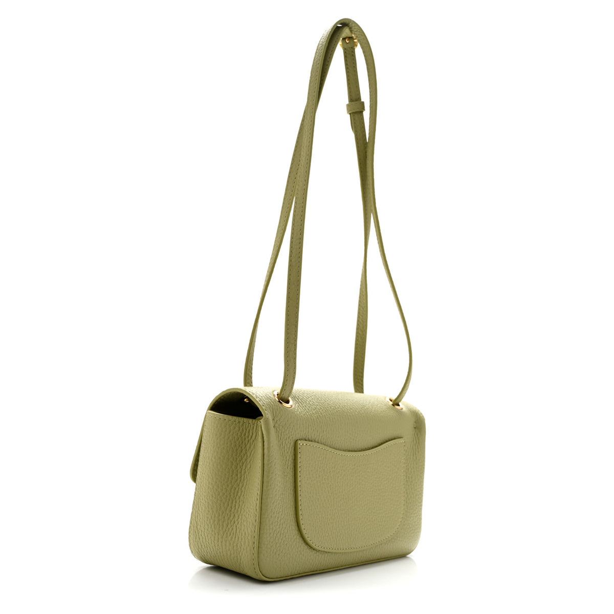 Grained Calfskin Mini Souplissimo Maxi Flap Green