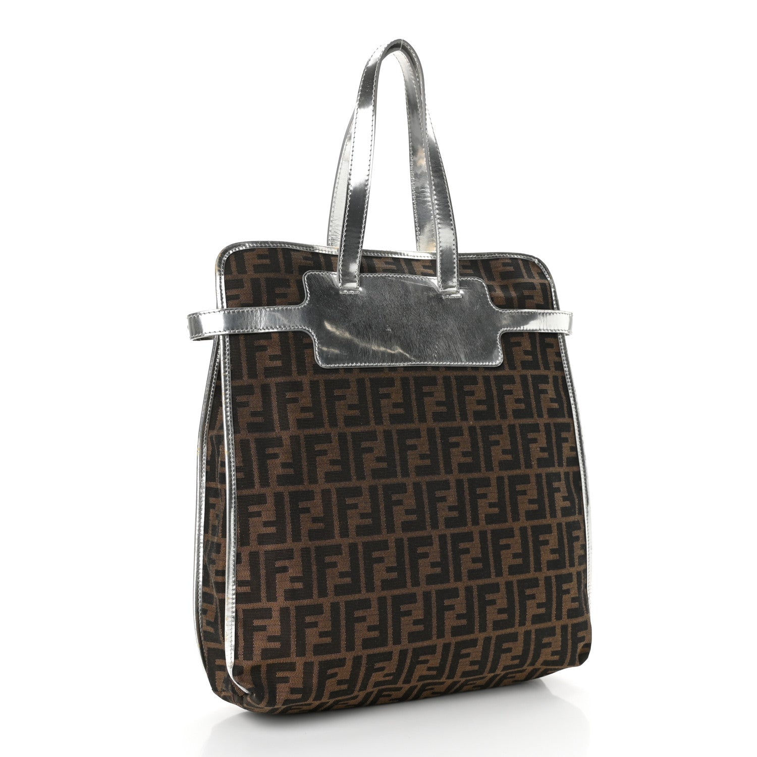 Fendi Zucca Shopper Tote Tobacco Argento 3 of 15