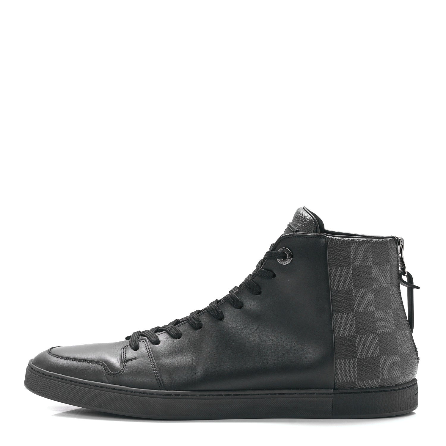 Louis Vuitton Calfskin Damier Graphite High Top Sneakers 8 Black 1 of 9