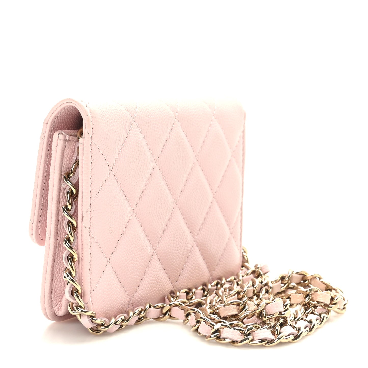 Caviar Quilted Mini Chain Bag Pink