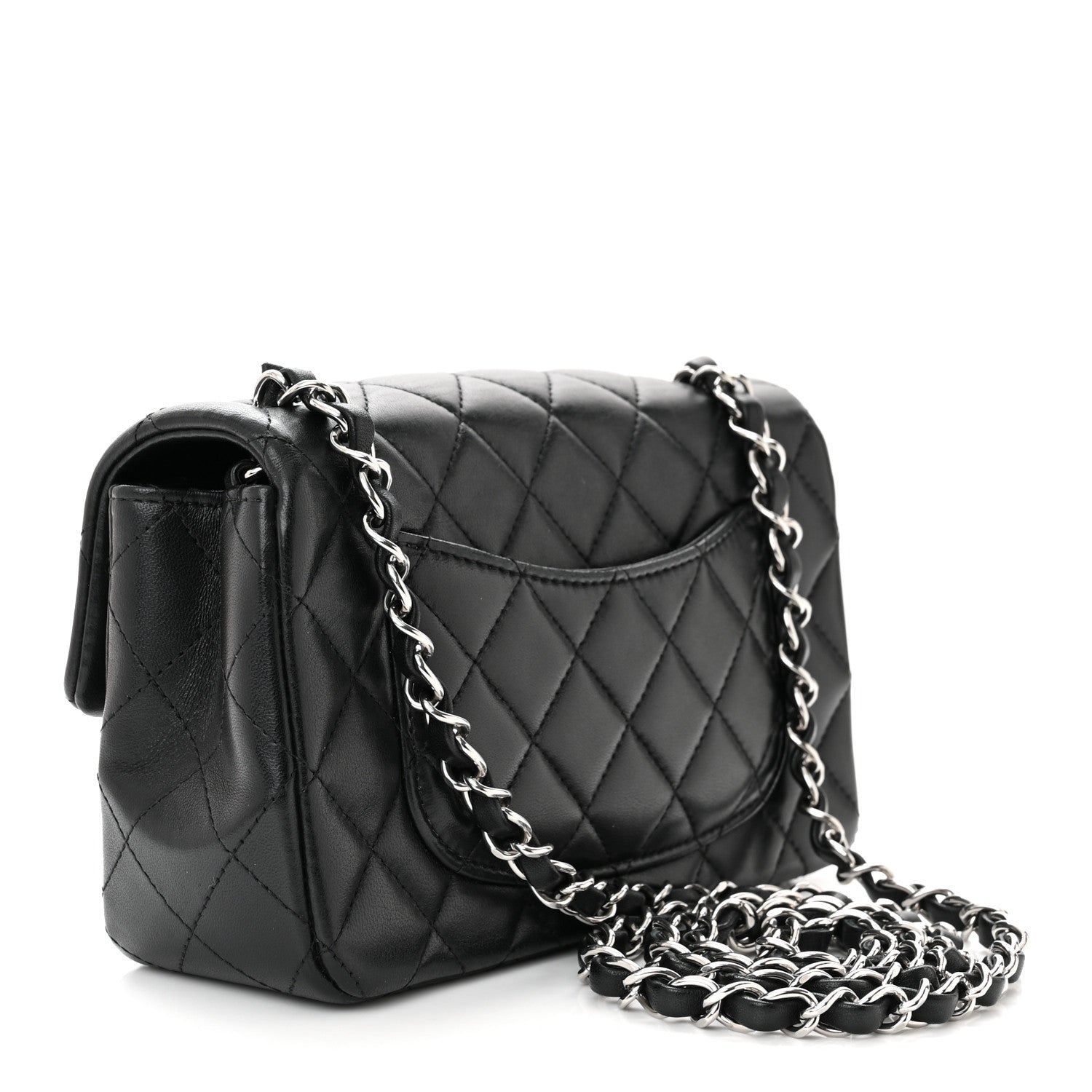 Chanel Lambskin Quilted Mini Rectangular Flap Black 3 of 10