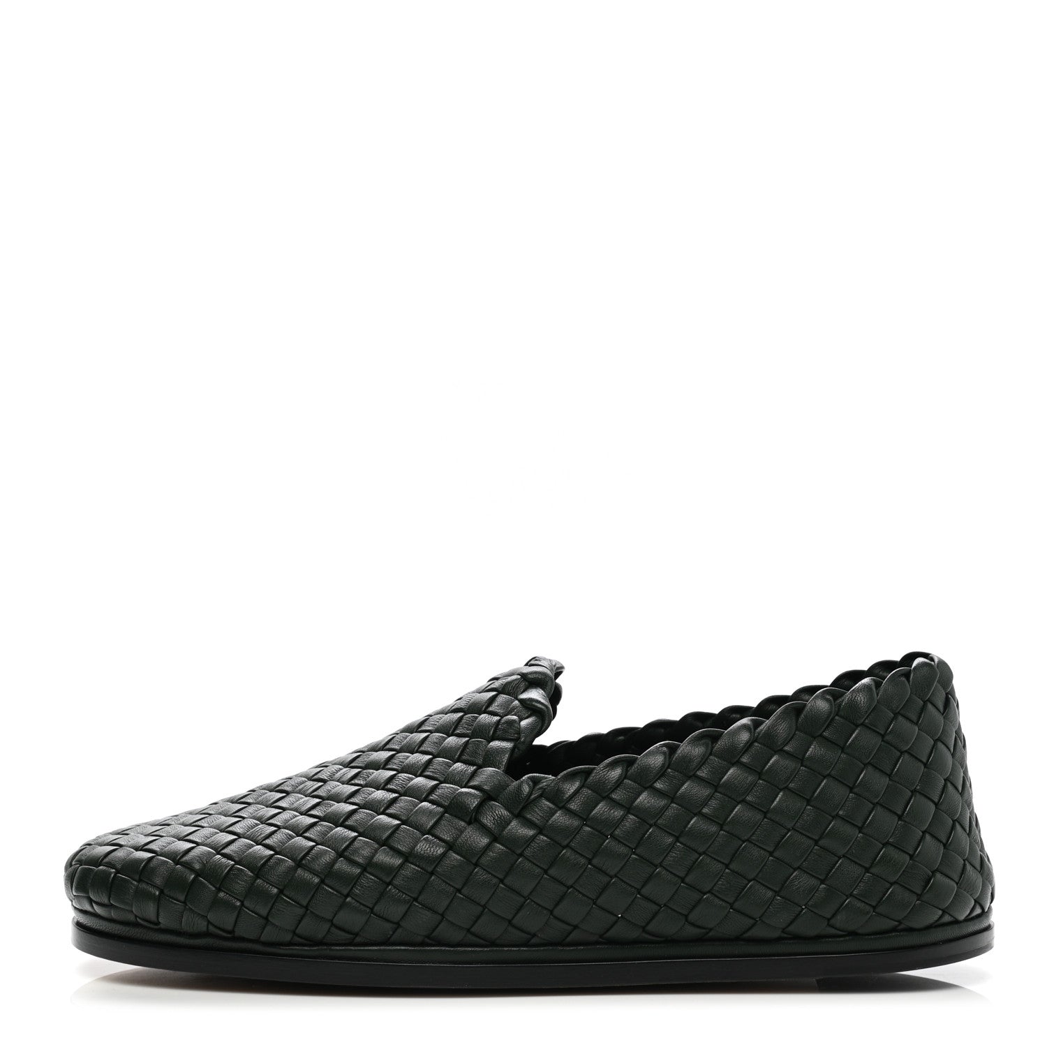 Bottega Veneta Nappa Intrecciato Mens Loafers 39.5 Dark Green 1 of 8