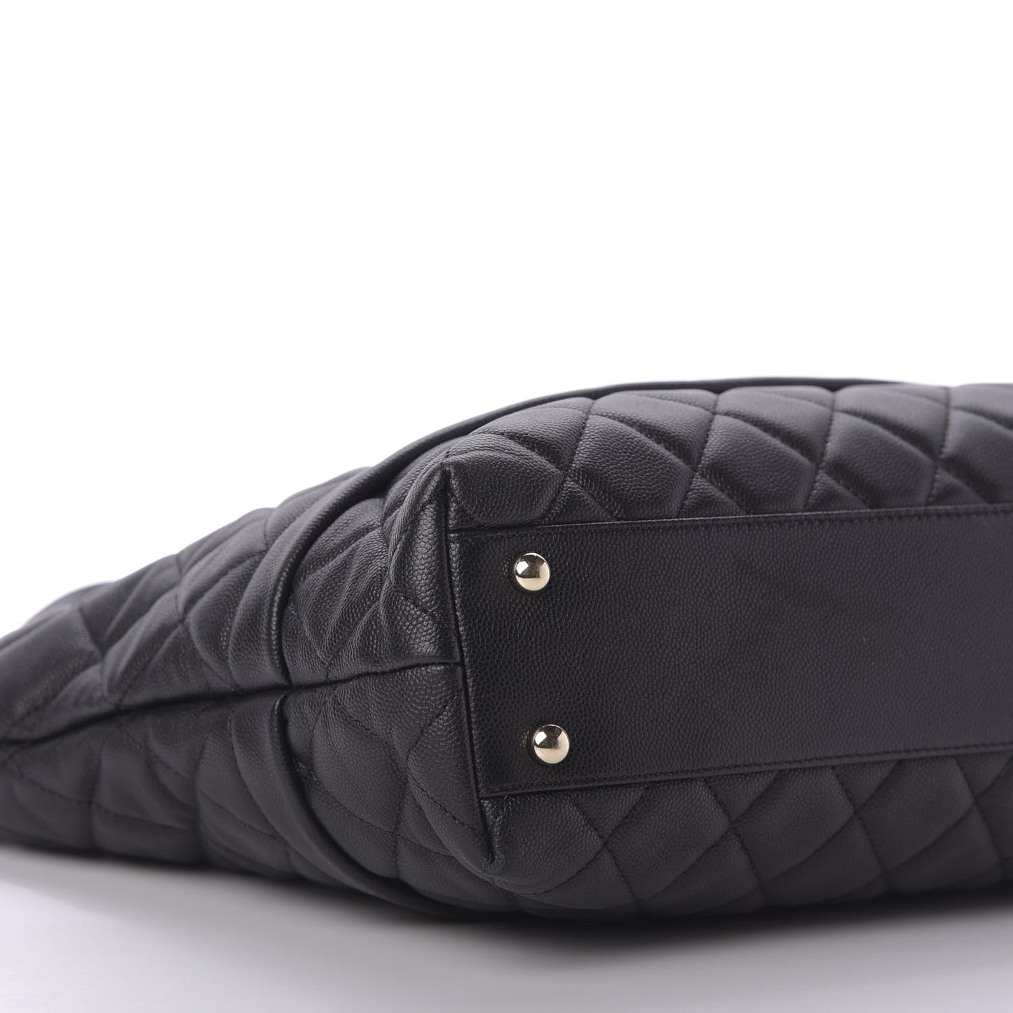 Caviar Quilted Rolled Up Tote Black